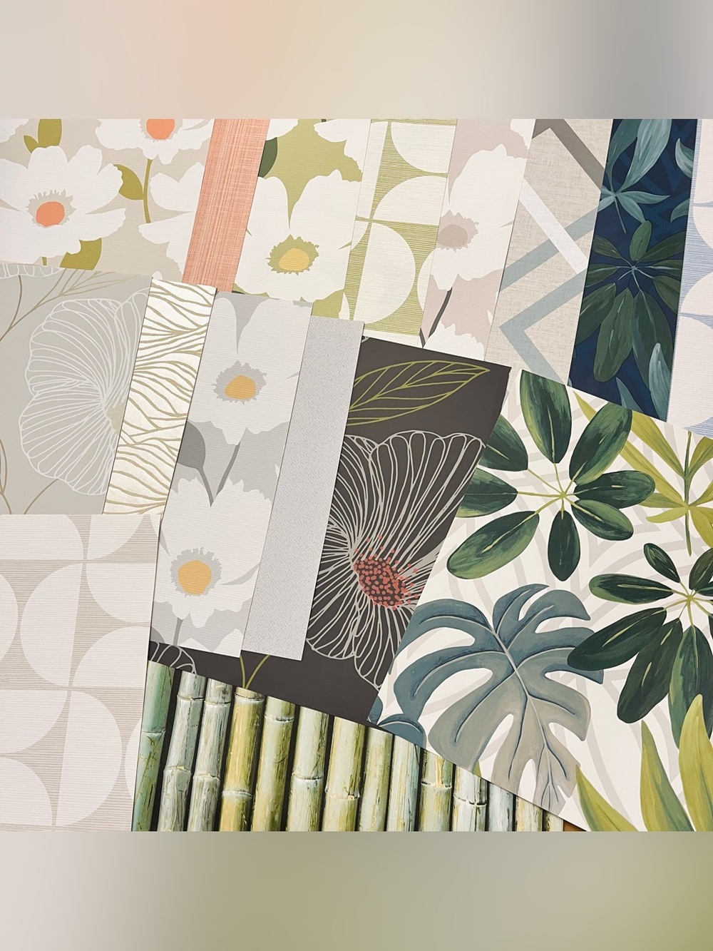 16 Large Assorted Designer Botanical Floral Wallpaper Sample Sheets Scrapbooking